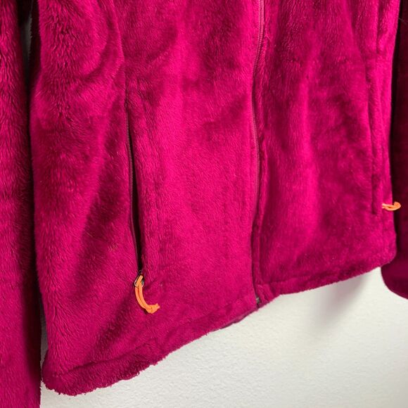 North Face TNF Osito Sherpa Teddy Fuchsia Purple Full Zip Fleece Jacket Medium - Picture 3 of 5